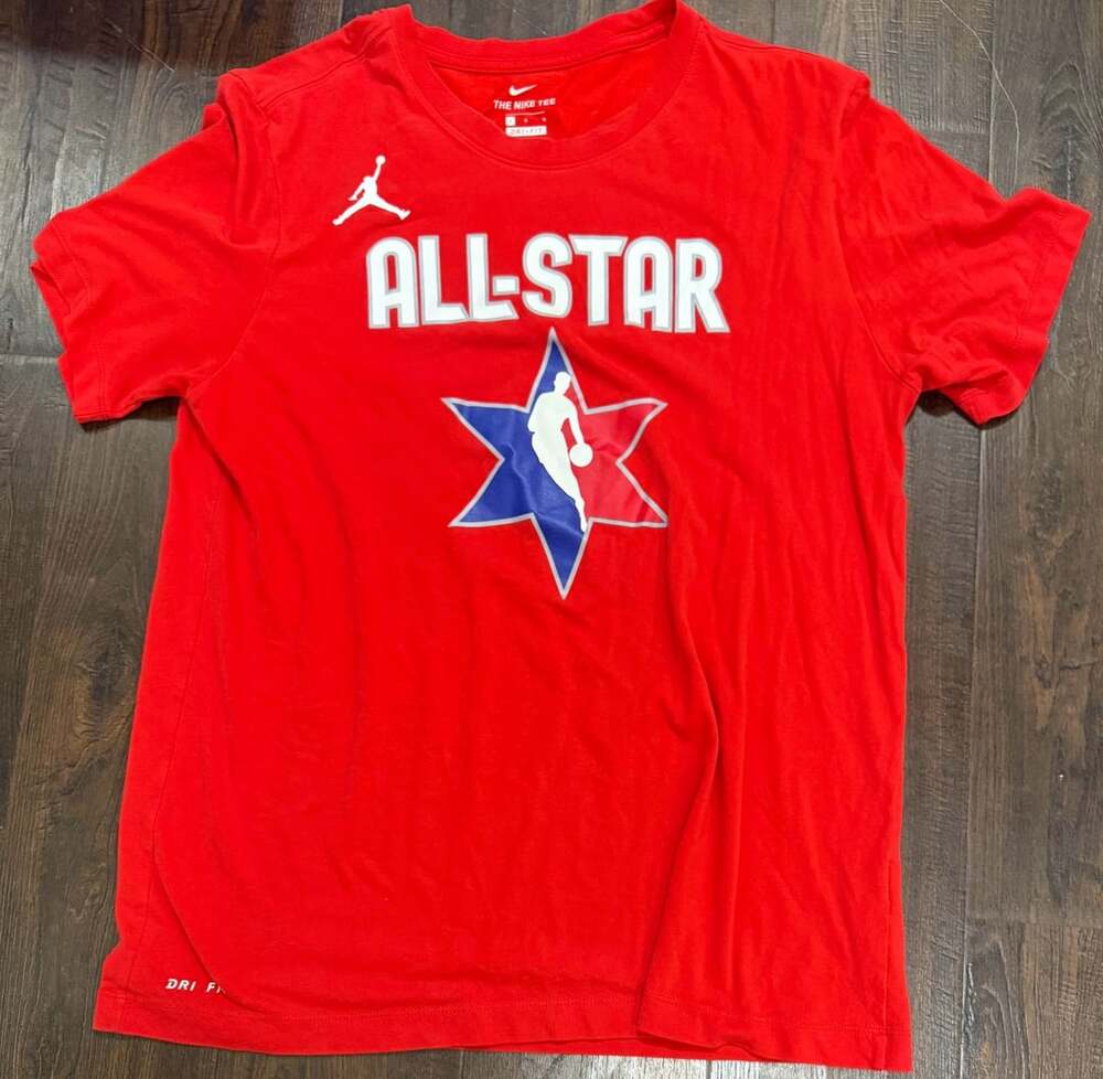 Nike Jordan NBA All-Star Mitchell 45 Size L Red Dri-FIT T-Shirt